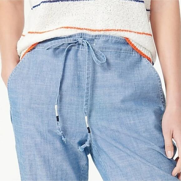 J.Crew Tie-Waist Seaside Pant in Chambray - S - Cape Coral Wash - Picture 4 of 4